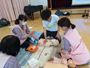 応急手当の職員研修を行いました