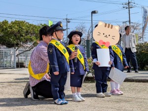 春の交通安全教室がありました（４歳児れんげ組、５歳児さくら組）
