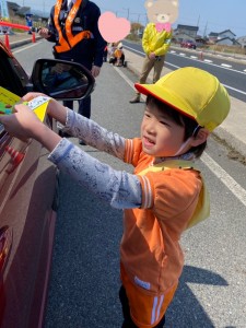 春の交通安全教室がありました（４歳児れんげ組、５歳児さくら組）
