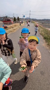 よもぎつみ・おやきづくりをしました（４歳児れんげ組、５歳児さくら組）