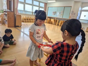 ７月のお誕生会がありました（３・４・５歳児）
